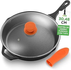 ¿Cuáles son las ventajas de usar sartenes de hierro fundido con tapa?