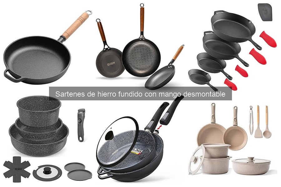 Comparativa de sartenes de hierro fundido: ¿mango desmontable o no?