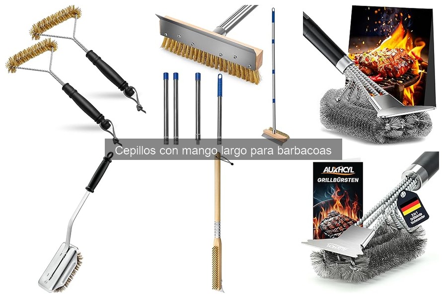 Mantenimiento y limpieza del cepillo con mango largo para barbacoas
