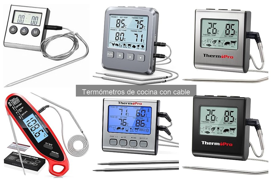 Mejores termómetros de cocina con cable para asados