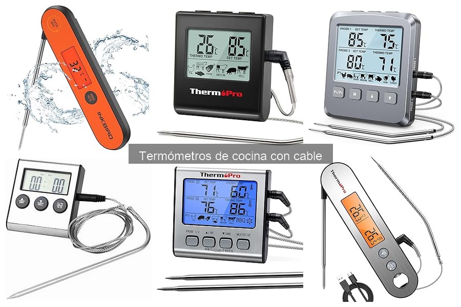 Tipos de termómetros de cocina con cable: Guía completa